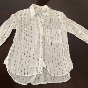 Women’s Bella Dahl Top, XS, white and black print